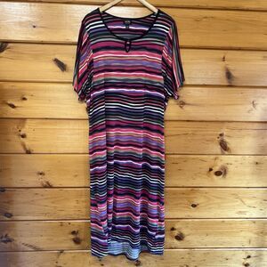 Nicole by Nicole Miller Stretchy Dress Women's size Small Striped Pullover
